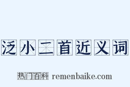 泛小二首近义词是什么意思的图片